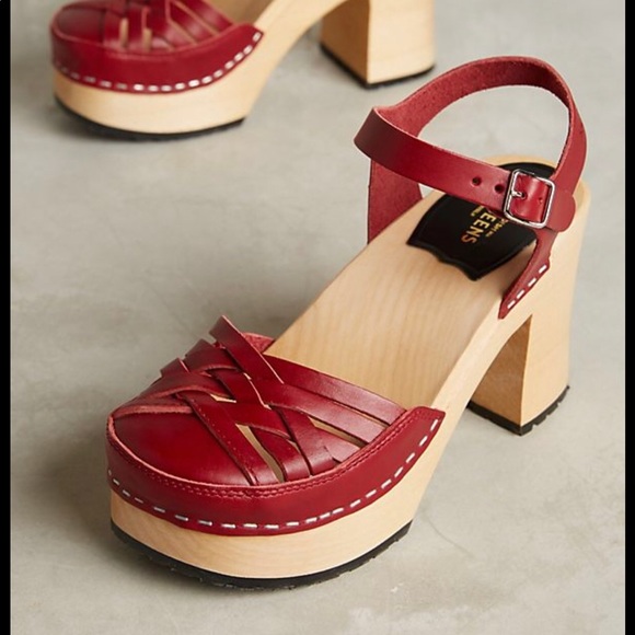 Swedish Hasbeens Shoes - Red Swedish Hasbeens Platforms 8.5 (40)